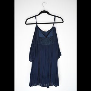 Navy Off the Shoulder Dress